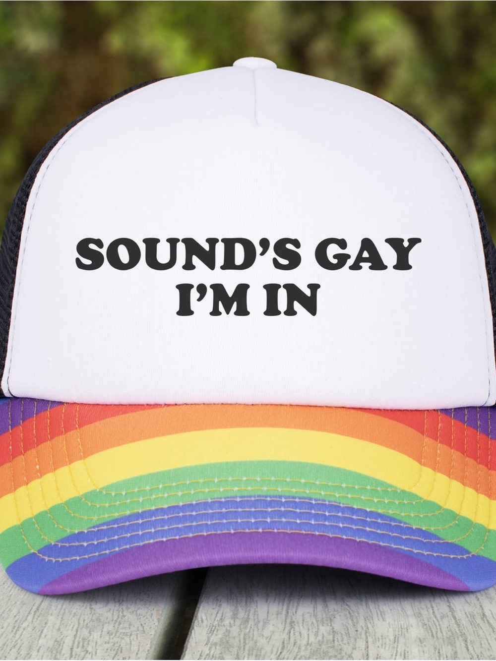 Rainbow Pride Trucker Hat - "Sounds Gay I'm In"